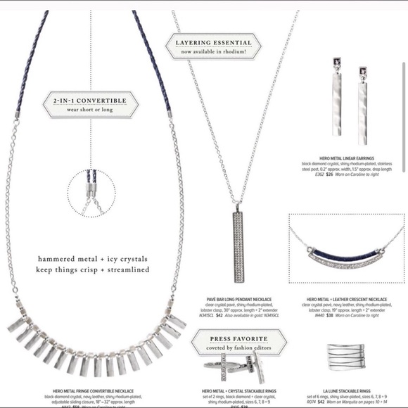 NWOT Pavé Long Bar Necklace - Picture 4 of 5